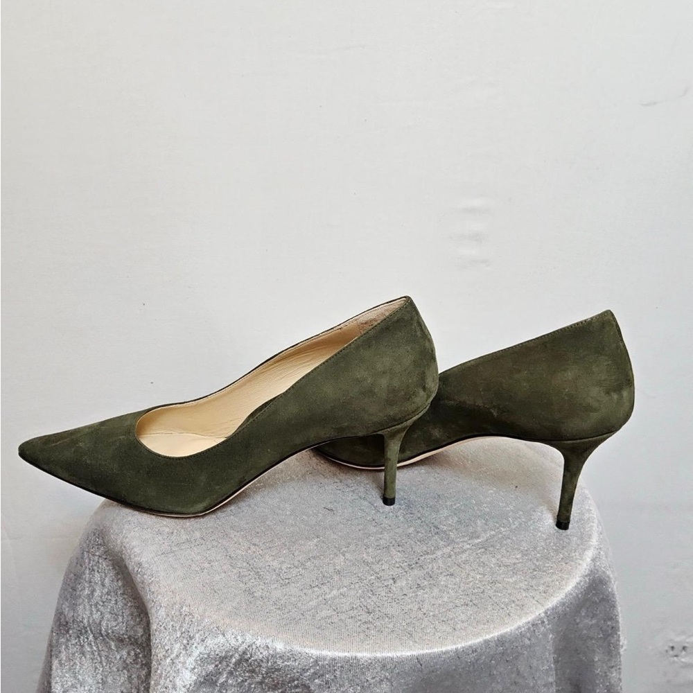 Kiki Price women’s Size EU 40.5 / US 10.5 Olive Green Suede Heels NWT – (P6)✨